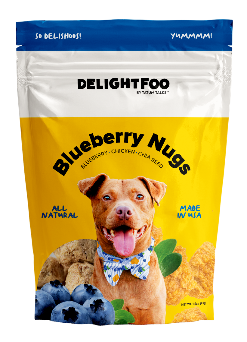 Delightfoo by Tatum Talks: Blueberry Nugs product packaging
